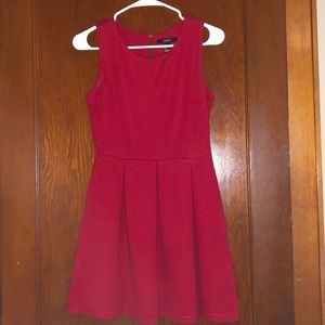 Red Ribbed A-Line Tank Dress